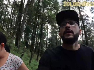 We get lost in the woods, but my friend asks me to piss in her mouth and fuck her without a condom