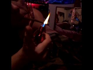 Rolling blunt topless  getting ready for ROXY Fox debut