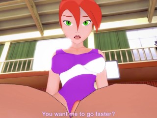 Gwen from Ben 10 Works Out With a Footjob! Hentai POV