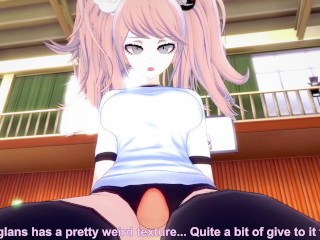 Junko Enoshima from Danganronpa Works Out With a Footjob! Hentai POV