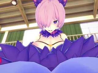 Mashu from Fate Works Out With a Footjob! Hentai POV