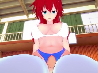 Rias Gremory from Highschool DxD Works Out With a Footjob! Hentai POV