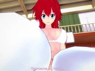 Rias Gremory from Highschool DxD Works Out With a Footjob! Hentai POV