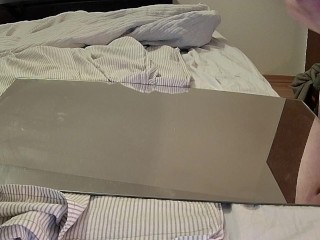 Big load of cum on the mirror 😈💦