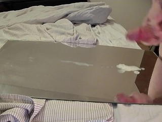 Big load of cum on the mirror 😈💦