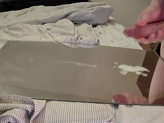 Big load of cum on the mirror 😈💦