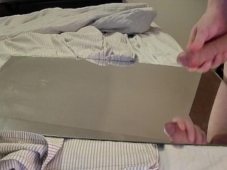 Big load of cum on the mirror 😈💦