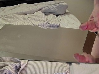 Big load of cum on the mirror 😈💦