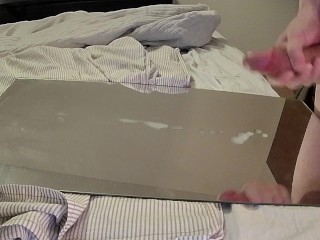 Big load of cum on the mirror 😈💦