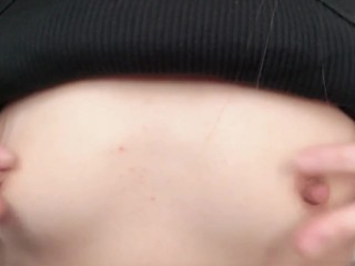 敏感でプルプルの乳首を摘んでチクニー/ビンビンに勃って乳首責めされる想像しちゃって乳首だけでイく//