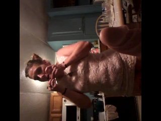 Smoking cooking rolling blow job tease with dildo