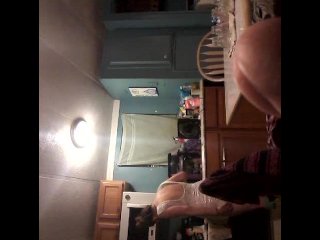 Smoking cooking rolling blow job tease with dildo