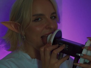 ASMR Intense Ear Licking (Close Up) with Elsa (3Dio, 4K)