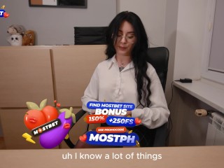 Interview for Secretary and hard sex on the table!