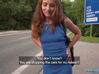 Public Agent Hitchhiking redhead loves my big dick