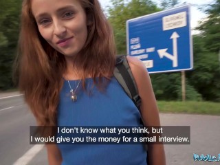 Public Agent Hitchhiking redhead loves my big dick