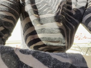 Part I - Sexy wife wears sheer blouse in public in front of everyone exposing her pierced nipples