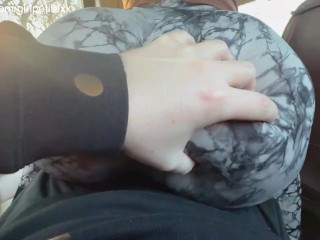 Real Amateur Stepsis Grinding Pussy on Dick in Car