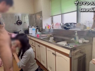 昭和レトロな台所で生々しいセックス/巨根ポルチオ開発/人妻/キッチン/即イキ連続絶頂/着エロ/着衣/生ハメ/日本人夫婦/カップル