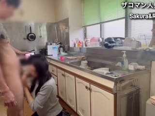 昭和レトロな台所で生々しいセックス/巨根ポルチオ開発/人妻/キッチン/即イキ連続絶頂/着エロ/着衣/生ハメ/日本人夫婦/カップル