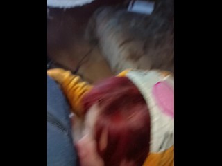 маленькая Сибирская тигрица сосёт член Сибирского медведя и получает сперму на лицо