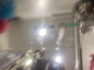 A man pisses on your face in the bathroom