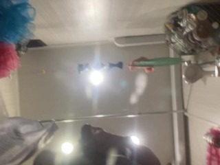 A man pisses on your face in the bathroom