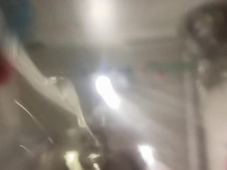 A man pisses on your face in the bathroom