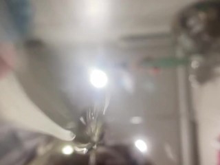 A man pisses on your face in the bathroom