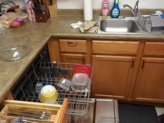 Trans Rubber Sissy Maid Doing Dishes