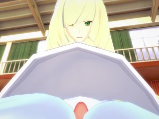 Lusamine from Pokemon Works Out With a Footjob! Hentai POV