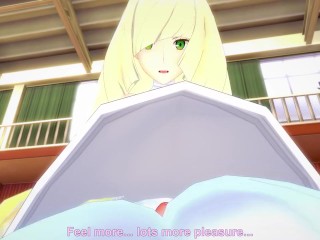 Lusamine from Pokemon Works Out With a Footjob! Hentai POV