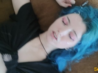 cute schoolgirl loves to have anal sex after school and gets a lot of cum on her face