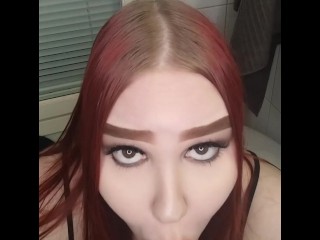 20yo redhead sucking a big dildo, onlyfans teaser suomi punapää, blowjob suihinotto