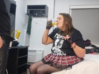 Layla drinks piss for the first time
