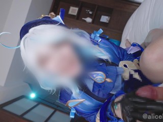💙💧【AliceHolic13】Genshin Impact Furiina Cosplaying femdom milking raw sex♡