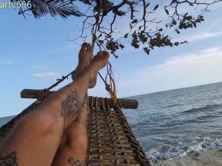 POV - Picked up a slut with a perfect pussy on the beach in Bali. Real amateurs.