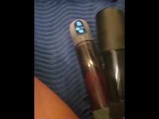 Using my F machine tremblr and penis pump on my balls