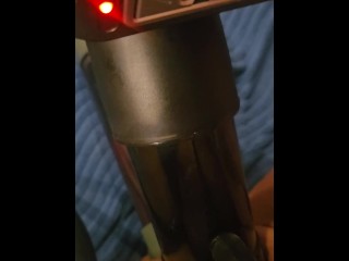 Using my F machine tremblr and penis pump on my balls