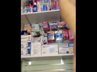 Female Clerk Riding Dildo at Work