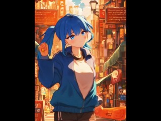 【エロアニメ】友達と女友達がまんぐり返しで中出しセックス