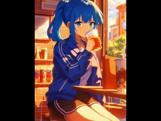 【エロアニメ】友達と女友達がまんぐり返しで中出しセックス