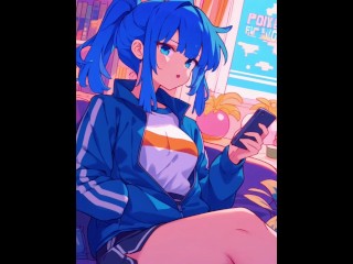 【エロアニメ】友達と女友達がまんぐり返しで中出しセックス