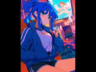 【エロアニメ】友達と女友達がまんぐり返しで中出しセックス