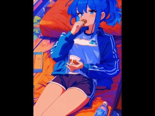 【エロアニメ】友達と女友達がまんぐり返しで中出しセックス