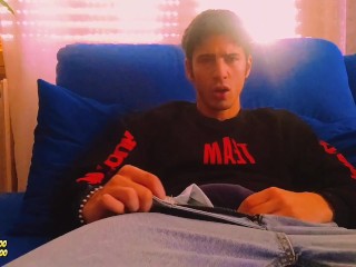 I Masturbate My Big Cock With 2 Hands And Cum Too Much 💦