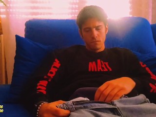 I Masturbate My Big Cock With 2 Hands And Cum Too Much 💦