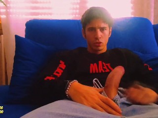 I Masturbate My Big Cock With 2 Hands And Cum Too Much 💦