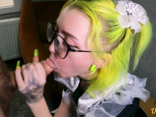 cute schoolgirl in glasses and school uniform likes to have anal sex after school and gets a lot of