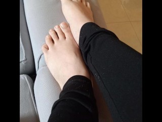 Sockjob with black socks with White Hearts - Onlyfans Mistress Darkshine
